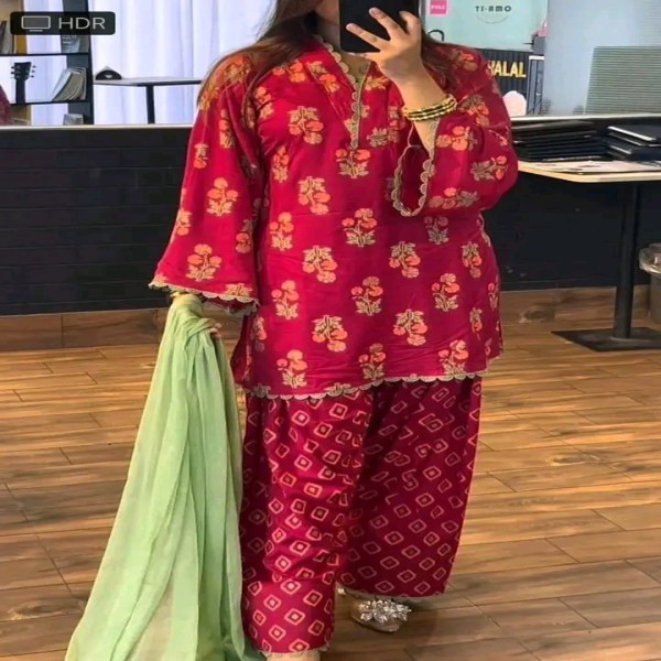 আফগান ডিজাইন প্রিমিয়াম প্রিন্ট সুতি থ্রি পিস